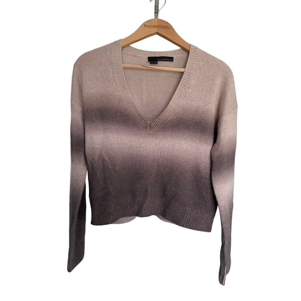 360 Cashmere Neutral Ombre Cashmere V-neck Sweater Women's XS